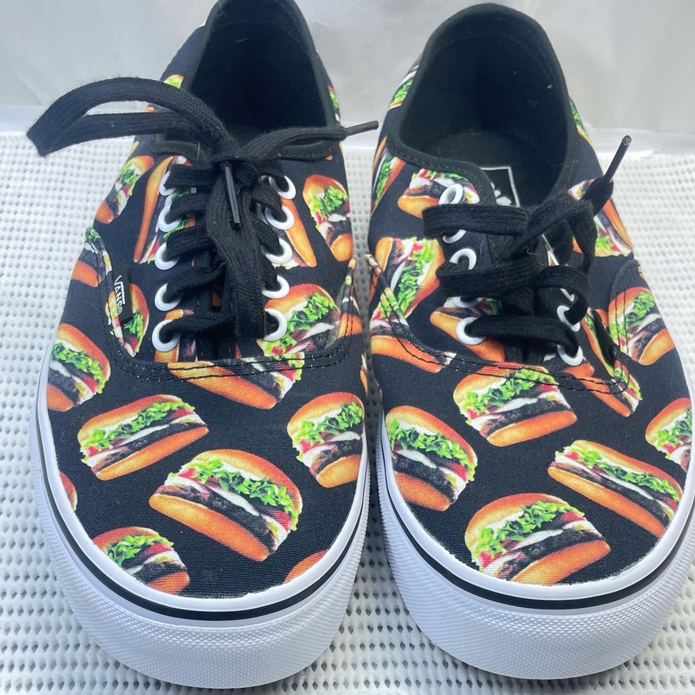 Vans Authentic "Late Night" hamburgers Unisex Size 11 M  9.5 Girls USA